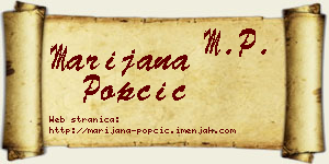 Marijana Popčić vizit kartica